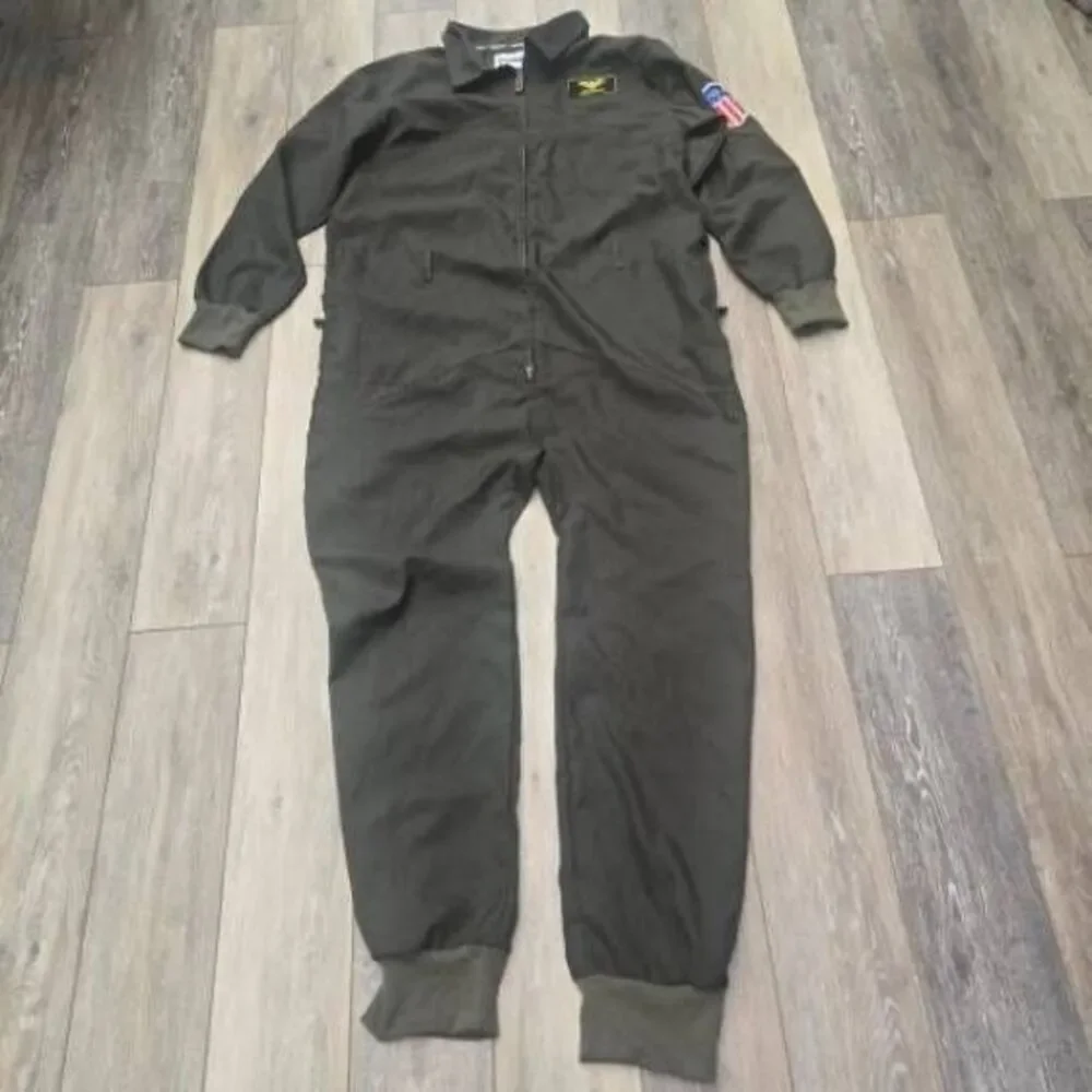 Tipsy Elves Squadron Pilot one piece outfit size large (maybe xl too) green, poc - Picture 1 of 15